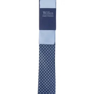 Willen Krawatte Und Einstecktuch Im Set – Bleu 9