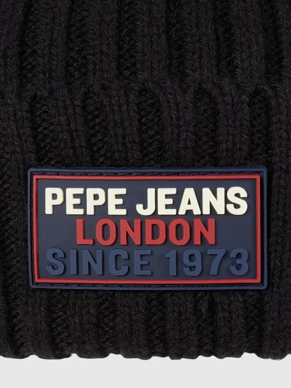 Pepe Jeans Mütze Mit Woll-Anteil Modell ‚Hayes‘ – Schwarz 3