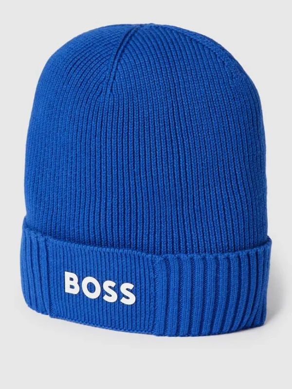 BOSS Beanie Mit Label-Print Modell ‚Asic_Beanie‘ – Royalblau 1