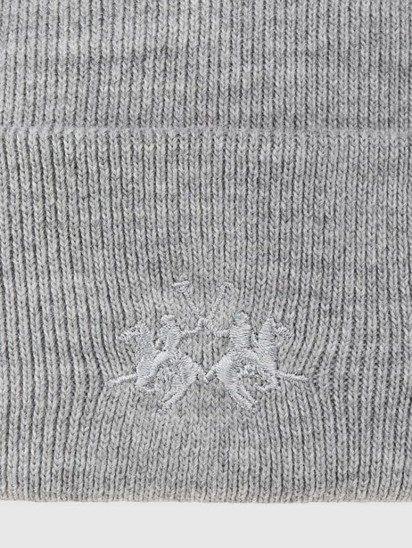 La Martina Beanie Mit Logo – Mittelgrau 3