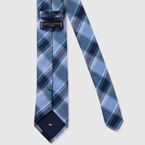 Tommy Hilfiger Seidenkrawatte Mit Gitterkaro – Marineblau 10