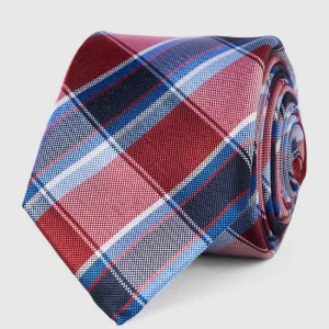 Tommy Hilfiger Seidenkrawatte Mit Gitterkaro – Rot 8