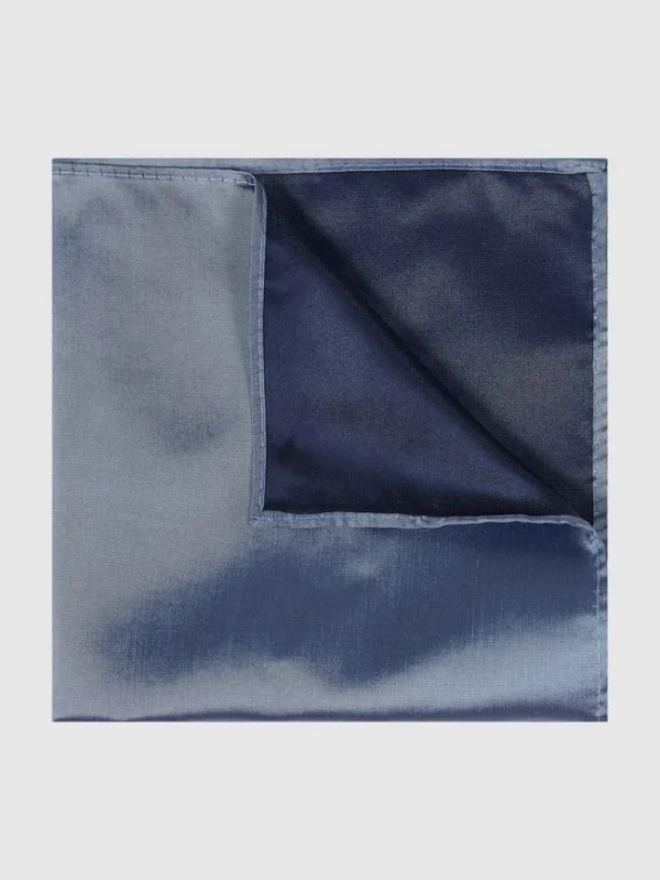Seidenfalter Fliege Und Einstecktuch Im Set – Blau 3