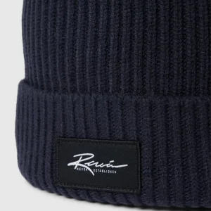 REVIEW Beanie Mit Label-Patch – Marineblau 6