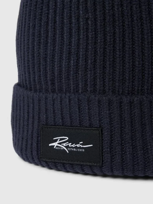 REVIEW Beanie Mit Label-Patch – Marineblau 3