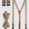 Seidenfalter Hosenträger Und Fliege Im Set – Beige 11
