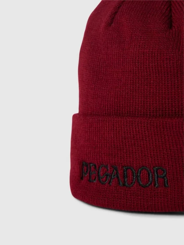 Pegador Beanie Mit Label-Stitching Modell ‚GLENDALE‘ – Bordeaux Rot 3