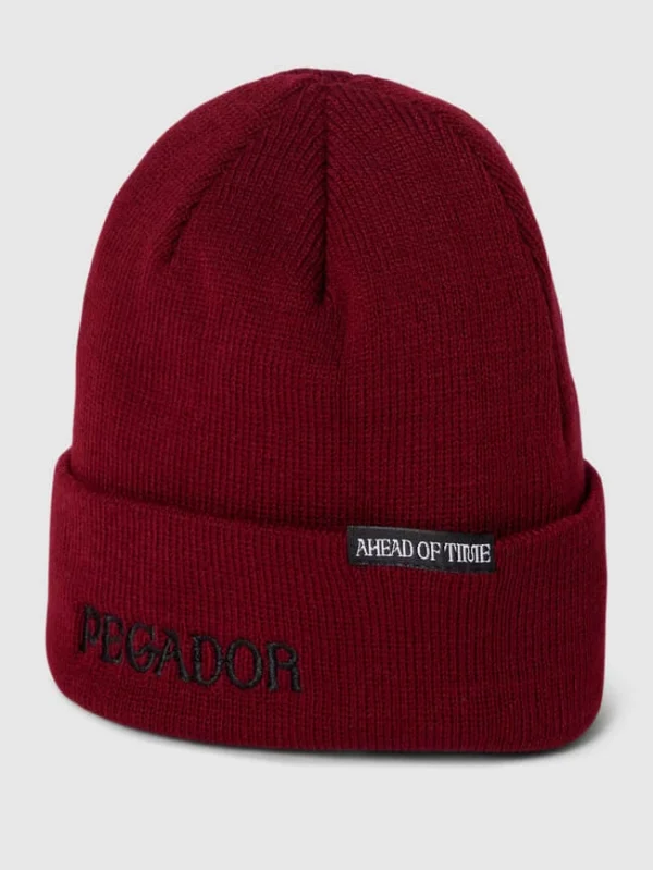 Pegador Beanie Mit Label-Stitching Modell ‚GLENDALE‘ – Bordeaux Rot 1