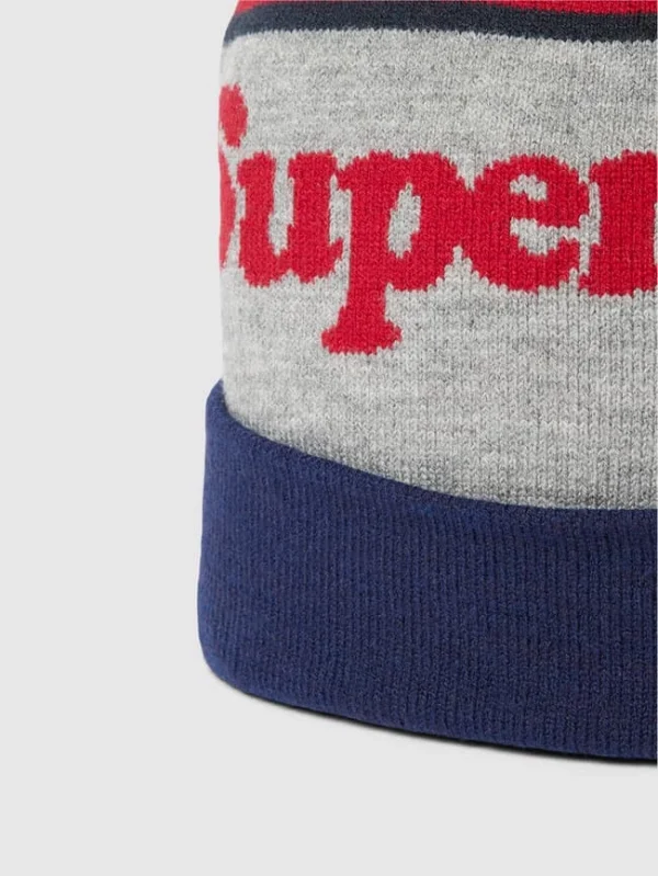 Superdry Pudelmütze Mit Label-Print – Dunkelblau 3