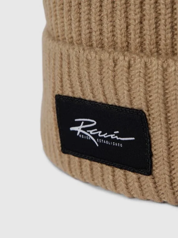 REVIEW Beanie Mit Label-Patch – Beige 3