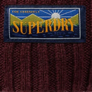 Superdry Beanie Aus Wollmischung – Bordeaux Rot 6