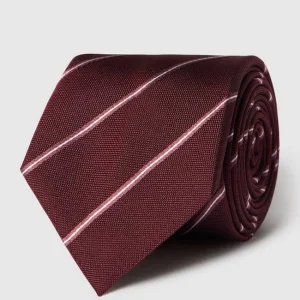 BOSS Seidenkrawatte Mit Streifenmuster – Bordeaux Rot 8