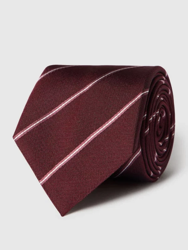 BOSS Seidenkrawatte Mit Streifenmuster – Bordeaux Rot 3