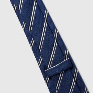HUGO Seidenkrawatte Mit Streifenmuster – Royalblau 12