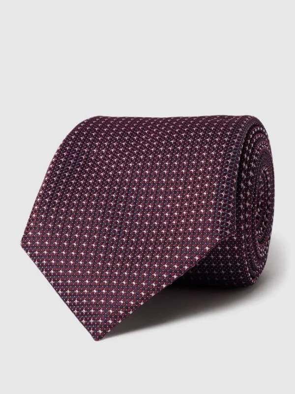 BOSS Krawatte Mit Allover-Muster (7,5 Cm) – Bordeaux Rot 3