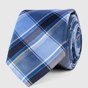 Tommy Hilfiger Seidenkrawatte Mit Gitterkaro – Marineblau 8