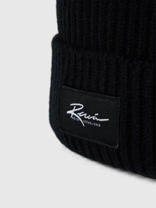 REVIEW Beanie Mit Label-Patch – Schwarz 3