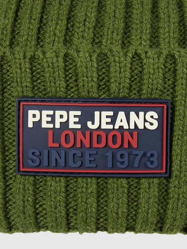 Pepe Jeans Mütze Mit Woll-Anteil Modell ‚Hayes‘ – Olivgrün 3