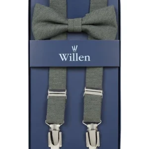 Willen Hosenträger Und Fliege Im Set – Grün 12