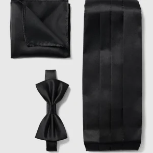 Profuomo Fliege, Einstecktuch Und Kummerbund Im Set – Schwarz 8