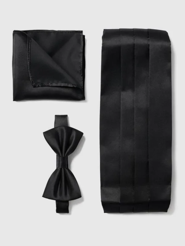 Profuomo Fliege, Einstecktuch Und Kummerbund Im Set – Schwarz 3