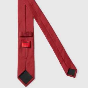 HUGO Seidenkrawatte Mit Feinem Allover-Muster – Rot 9