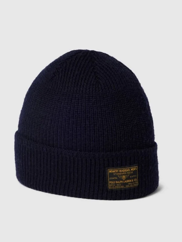 Polo Ralph Lauren Beanie Mit Label-Patch Modell ‚VINTAGE NAVAL WATCH CAP‘ – Dunkelblau 1