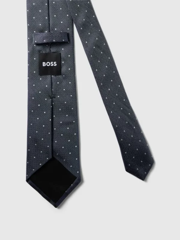 BOSS Krawatte Mit Allover-Muster (7,5 Cm) – Marineblau 4