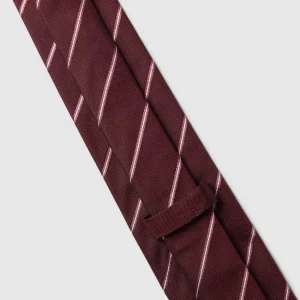BOSS Seidenkrawatte Mit Streifenmuster – Bordeaux Rot 12