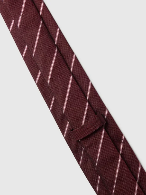 BOSS Seidenkrawatte Mit Streifenmuster – Bordeaux Rot 5