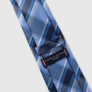 Tommy Hilfiger Seidenkrawatte Mit Gitterkaro – Marineblau 12