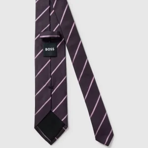 BOSS Seidenkrawatte Mit Streifenmuster – Lila 10