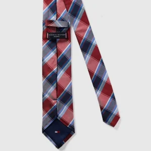 Tommy Hilfiger Seidenkrawatte Mit Gitterkaro – Rot 10