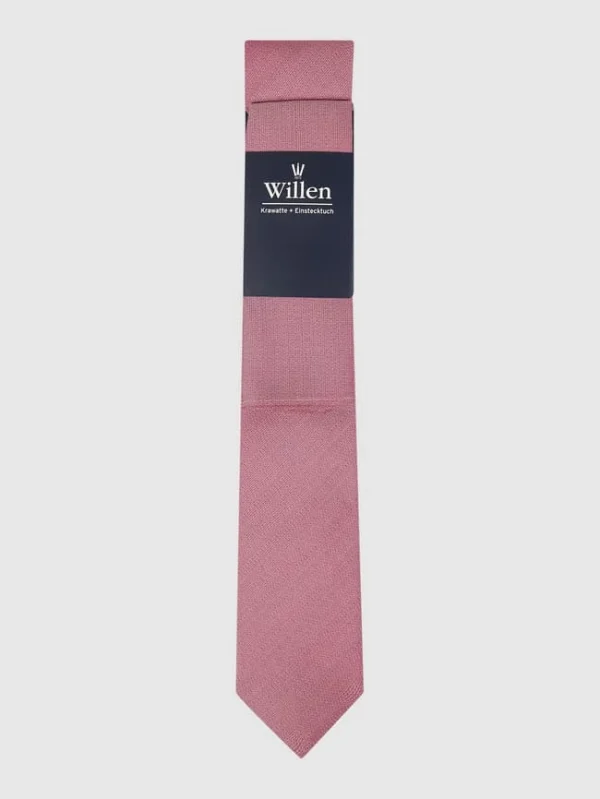 Willen Krawatte Und Einstecktuch Im Set – Fuchsia 4