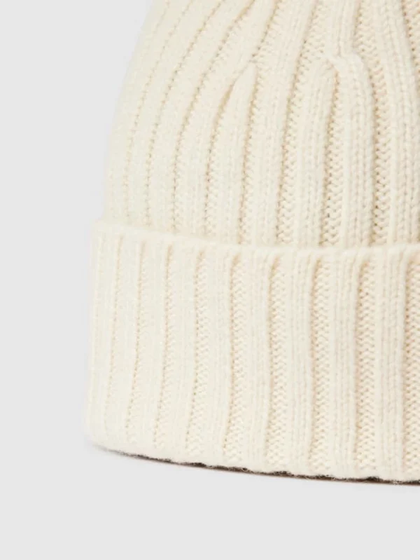 BOSS Beanie Mit Label-Detail Modell ‚T-Lino‘ – Ecru 3